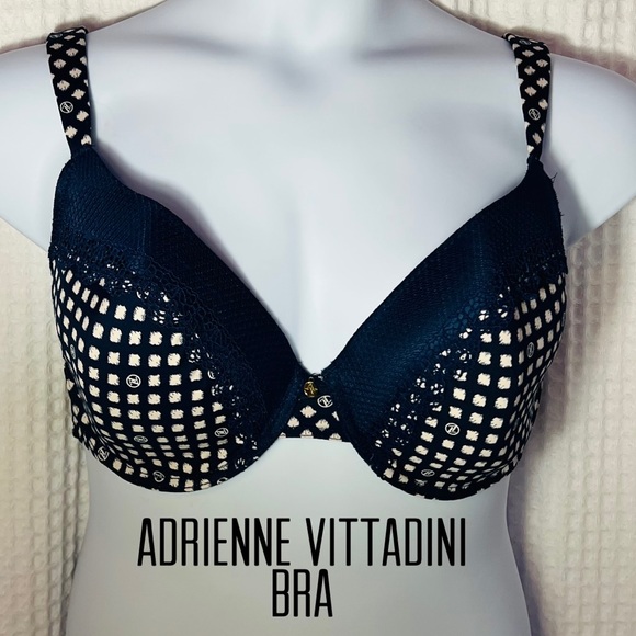 Adrienne Vittadini Other - Adrienne Vittadini studio wm navy blue white bra wired support padded Sz 38DD